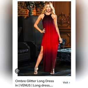 Red/black glitter ombre dress Venus XL